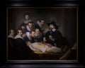 The anatomy lesson of Dr Nicolaes Tulp, by Dutch Golden age painter Rembrandt, framed